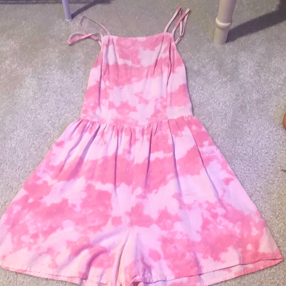 Pink tie dye romper